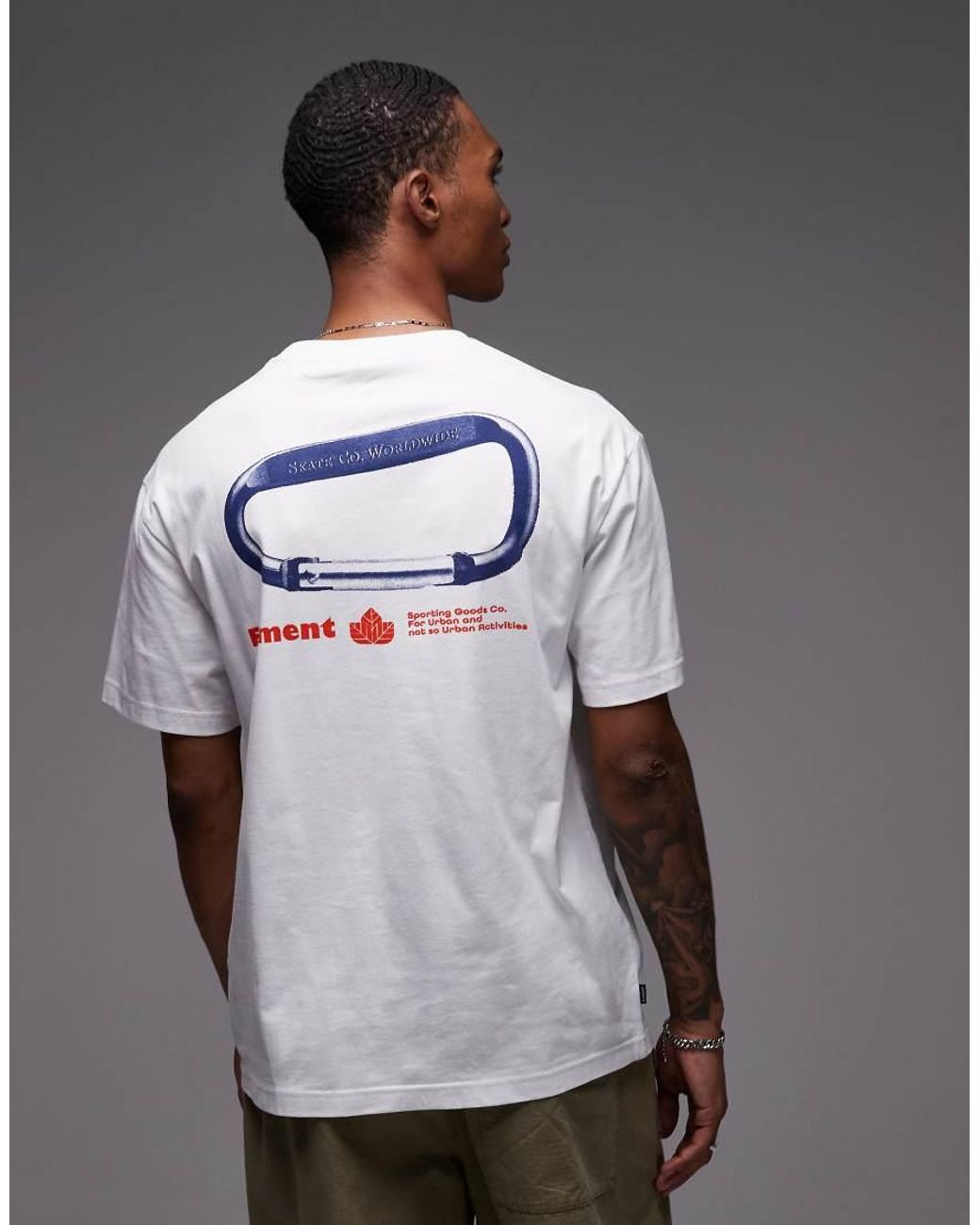 Element Gray Sporting Logo Back Print T-shirt for men