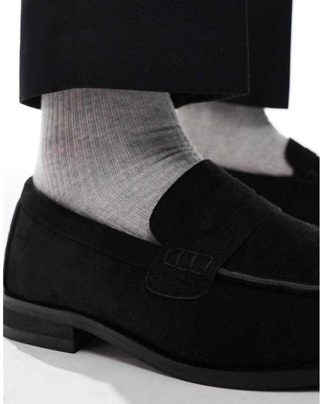 SEQWL Black Hero Ruched Detailing Loafers for men