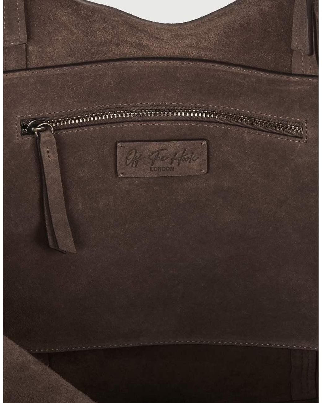 OFF THE HOOK Brown Lauryn Shopper Suede Tote Bag