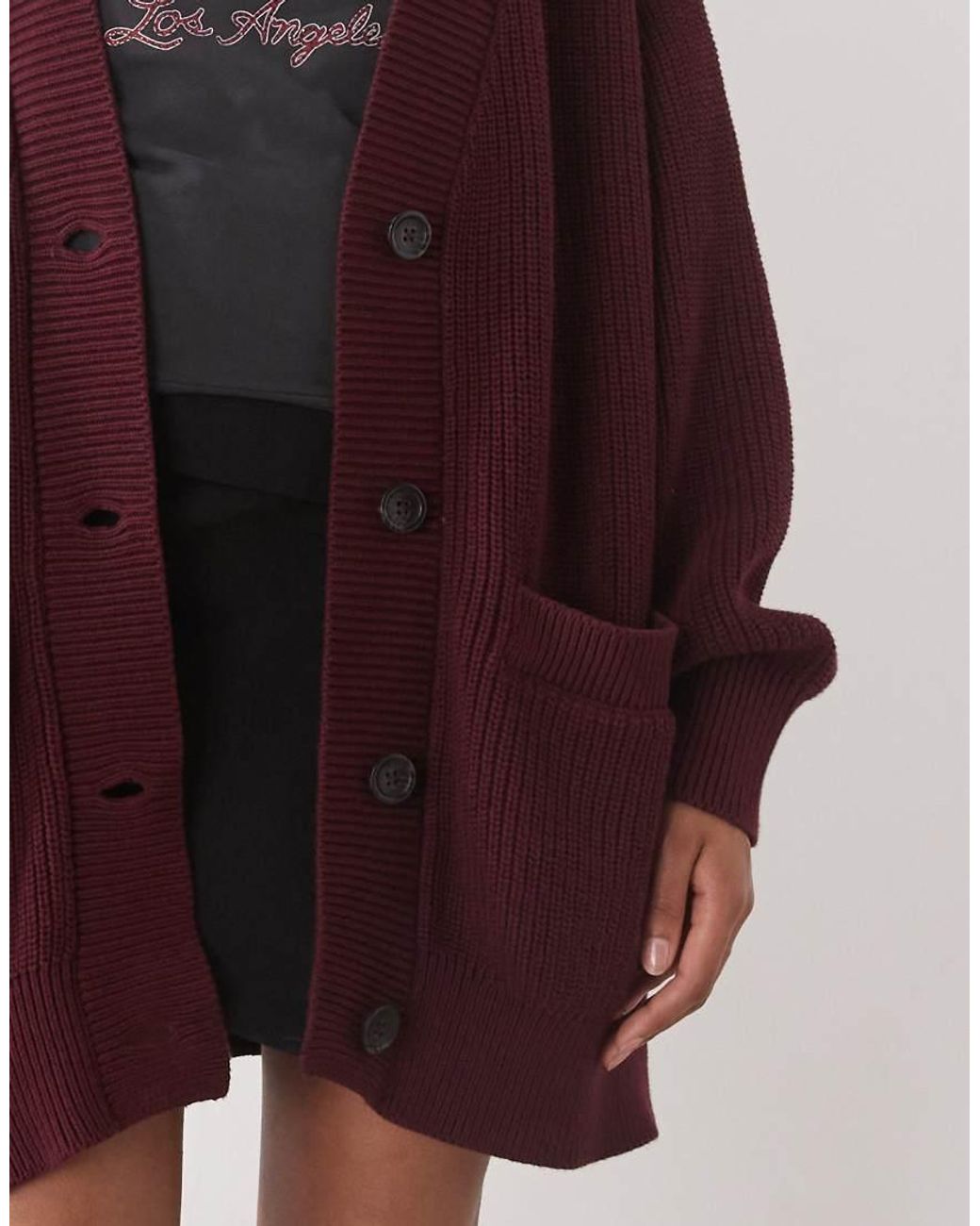 Monki Red Exclusive Longline Knitted Oversized Cardigan