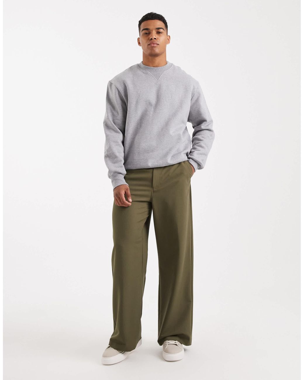 Collusion Gray Tailored Relaxed Pants for men
