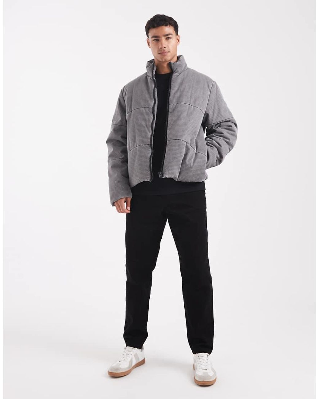 ASOS Gray Ripstop Puffer for men