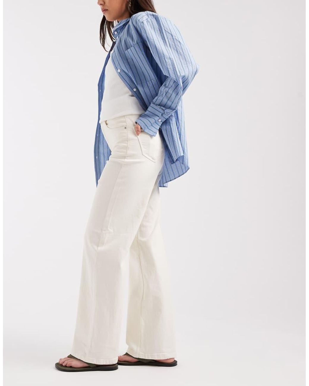 ONLY Blue Hannah Extra High Waist Wide Leg Jeans