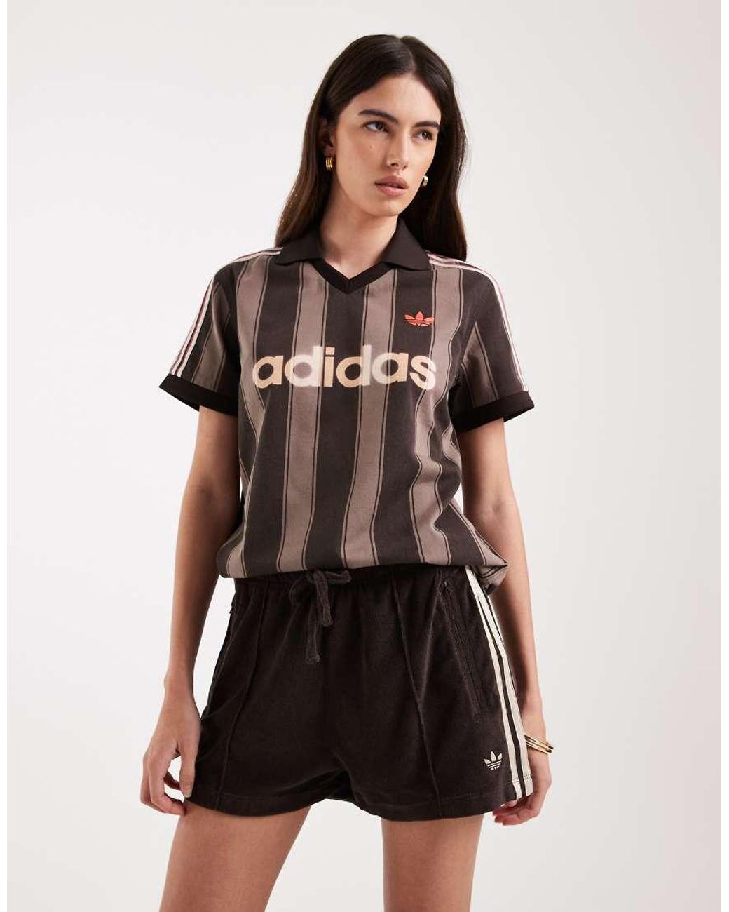 Adidas Originals Short Van Badstof in het Natural