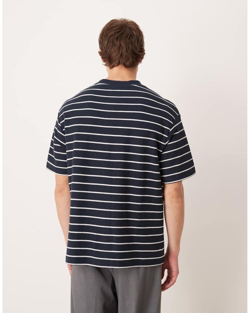 Calvin Klein Blue Relaxed Fit Pique T-Shirt for men