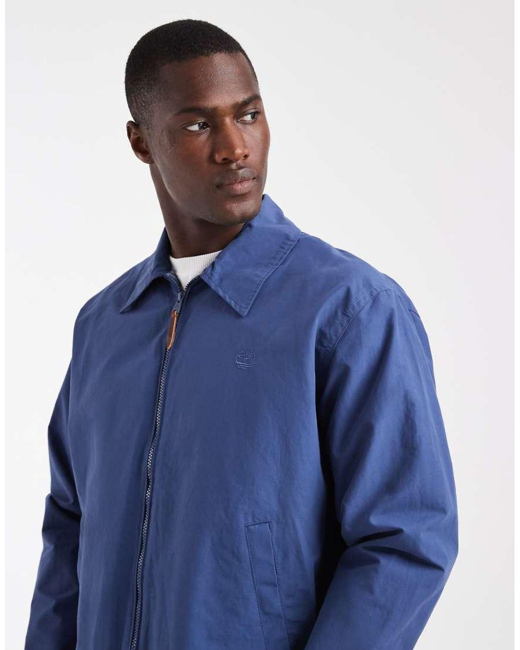 Timberland Blue Durable Water Repellent Stratham Cotton Bomber for men