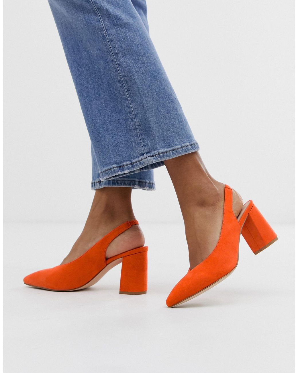 Glamorous – farbige Schuhe mit Blockabsätzen und Fersenriemen in Orange |  Lyst AT
