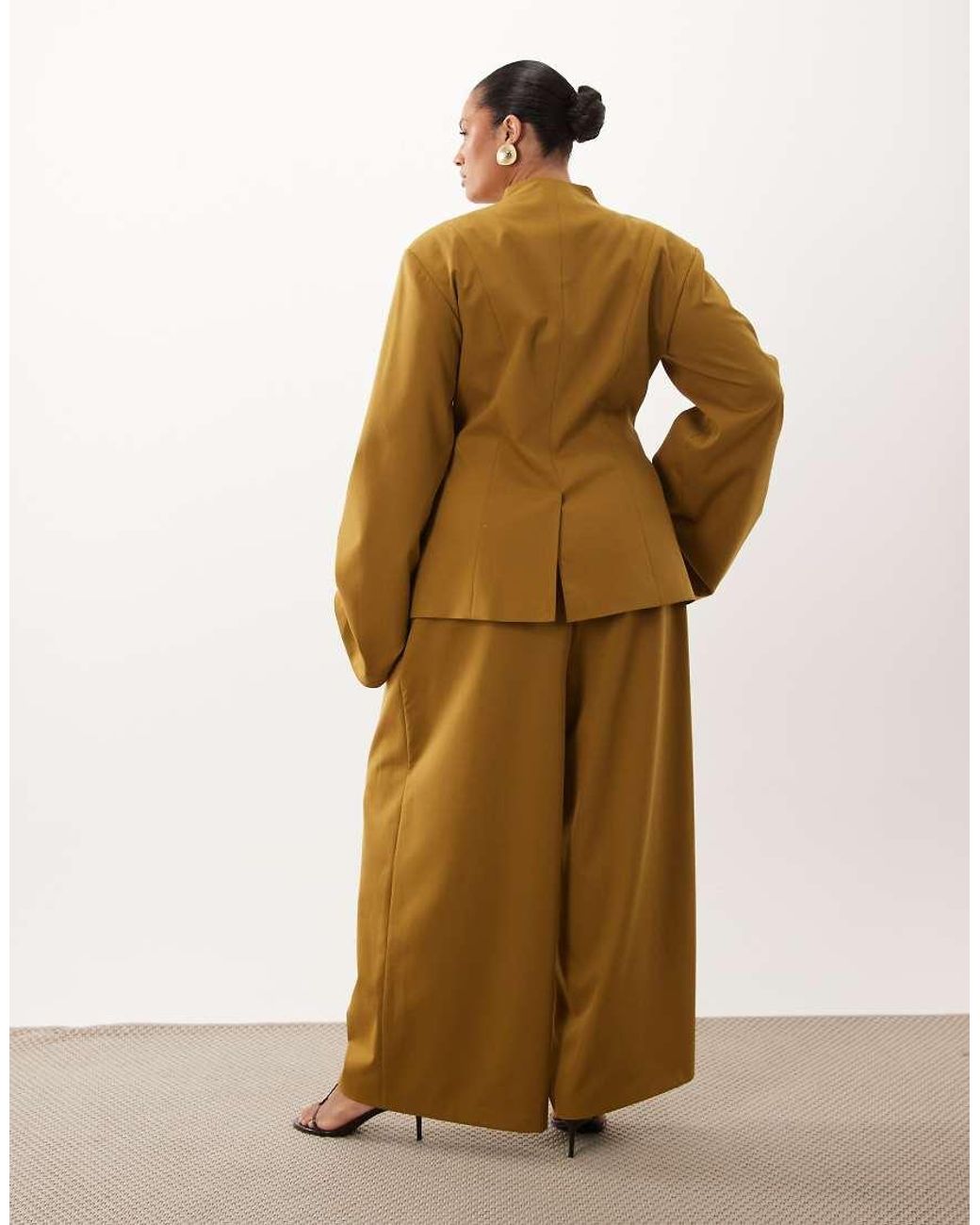 ASOS Metallic Curve Tailored Wide Leg Trouser Co-Ord