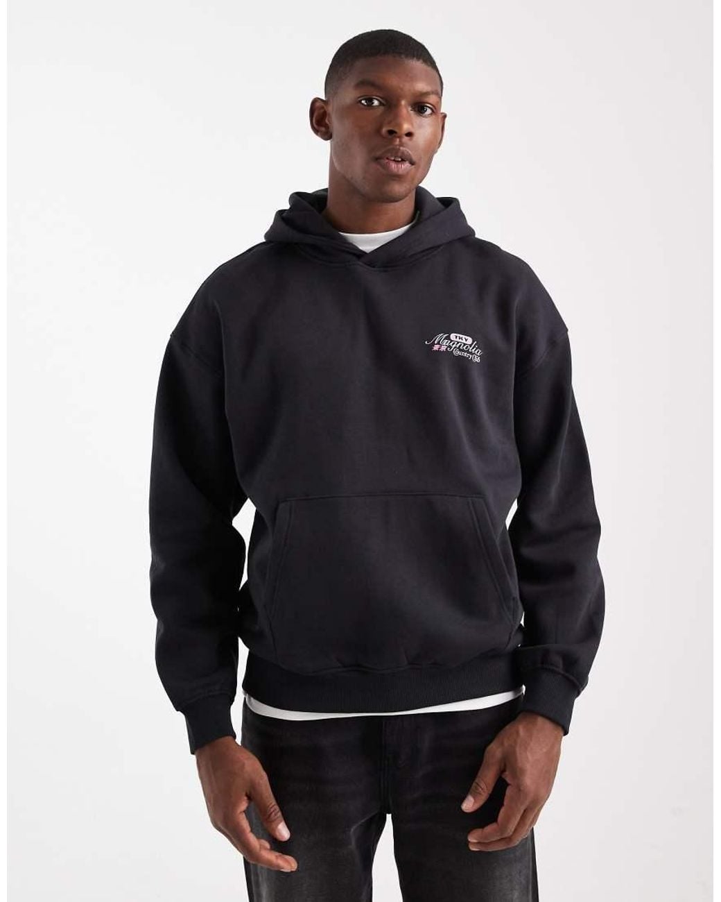 Only & Sons Gray Vintage Fit Hoodie With Flower Back Print for men