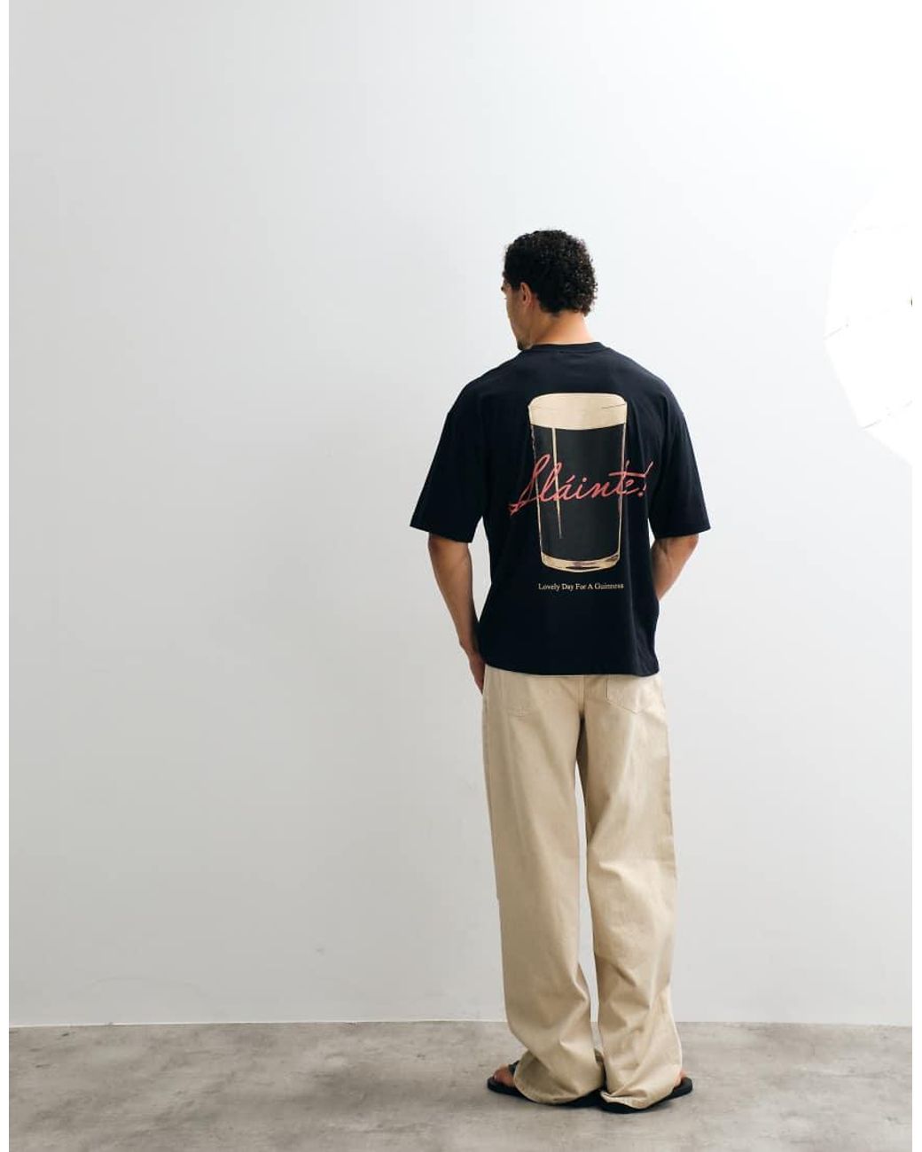 ASOS Blue Oversized T-Shirt With Guinness Print for men