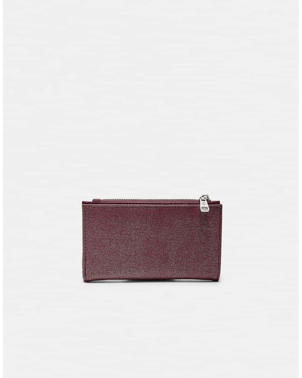 Stradivarius Purple Basic Zip-Up Purse