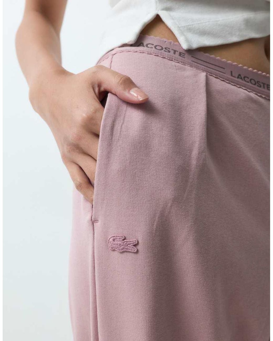 Lacoste Purple Wide Leg Lounge Pants