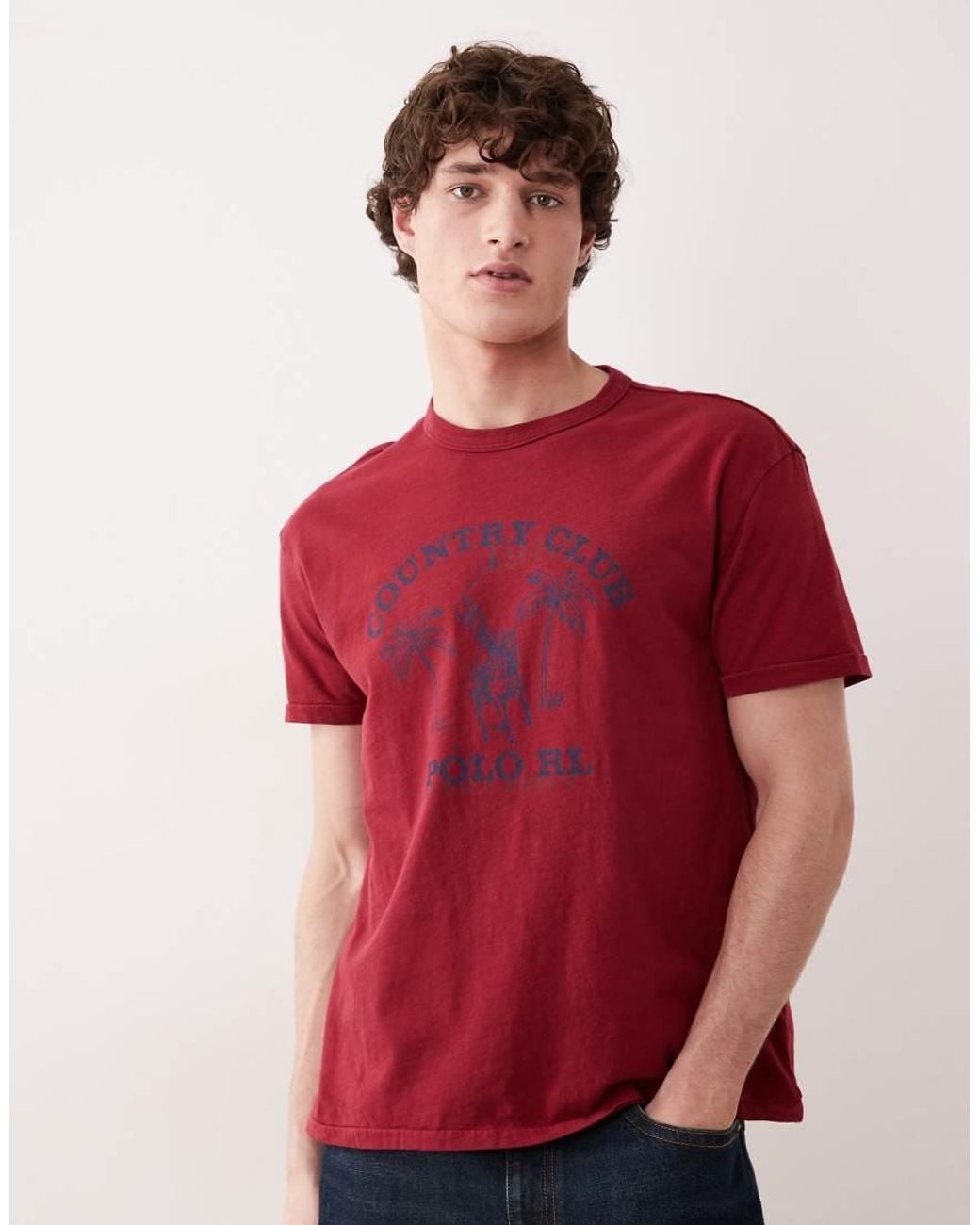 Polo Ralph Lauren Red Vintage Polo Player Print T-shirt for men
