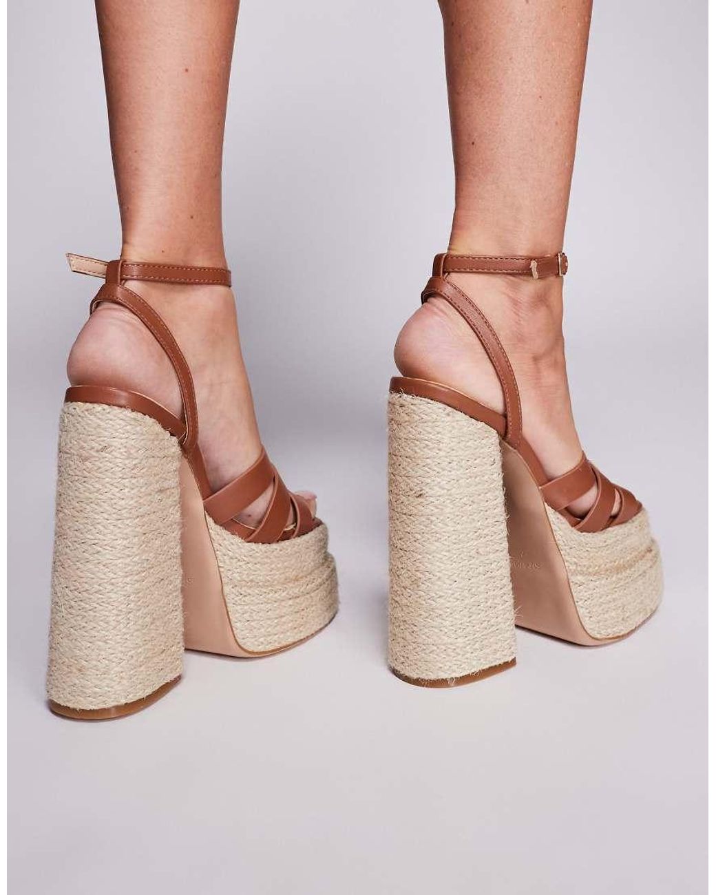 SIMMI Natural Papzi Platform Heeled Sandals