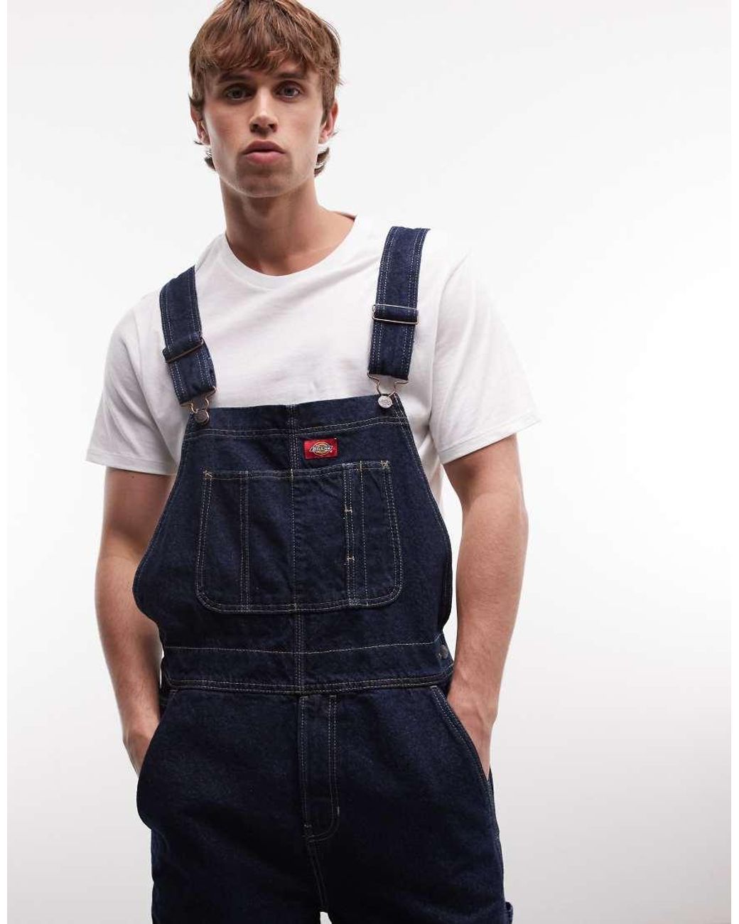 Dickies Blue Loose Denim Dungarees for men