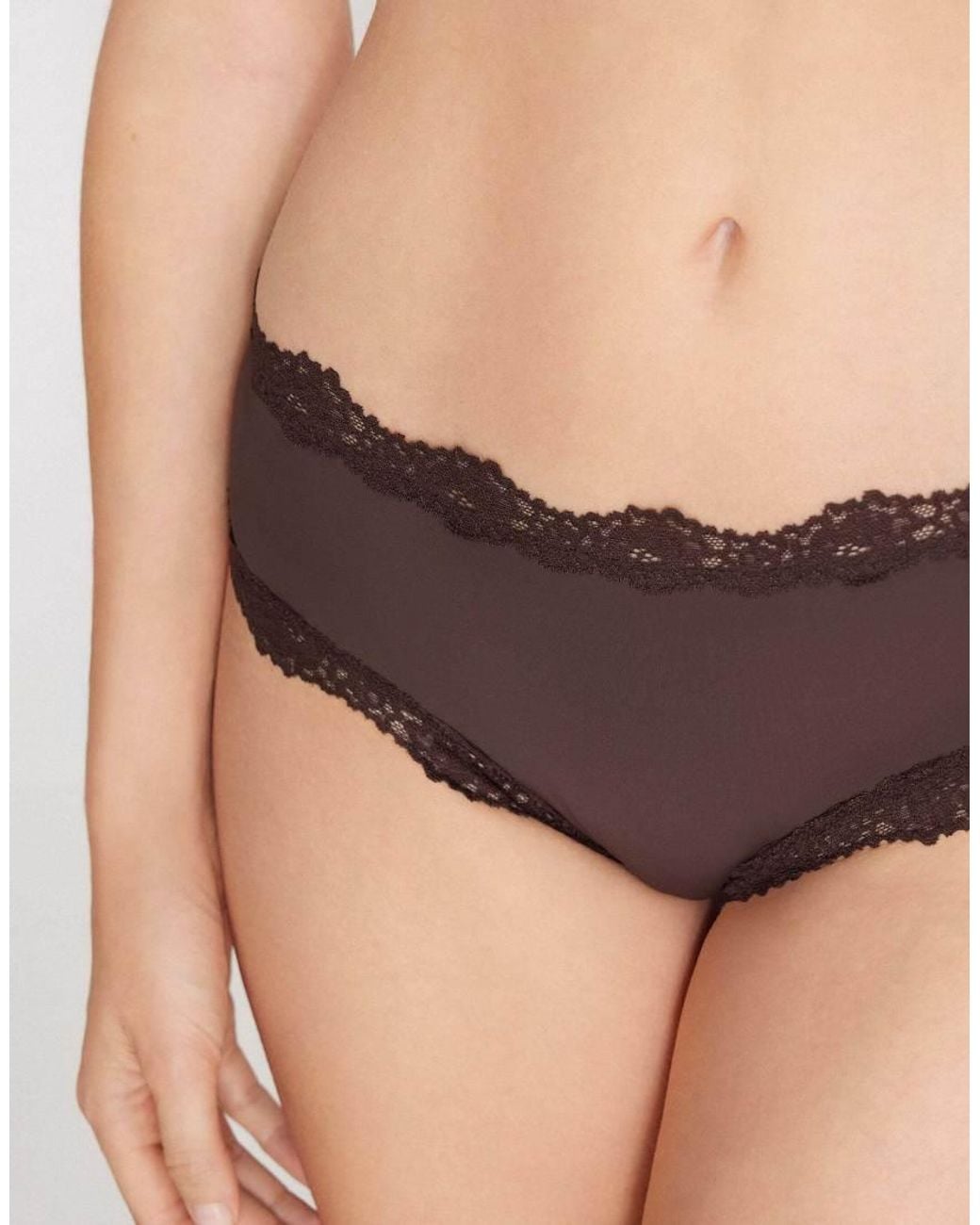 Tezenis Black Lace And Microfibre French Knickers