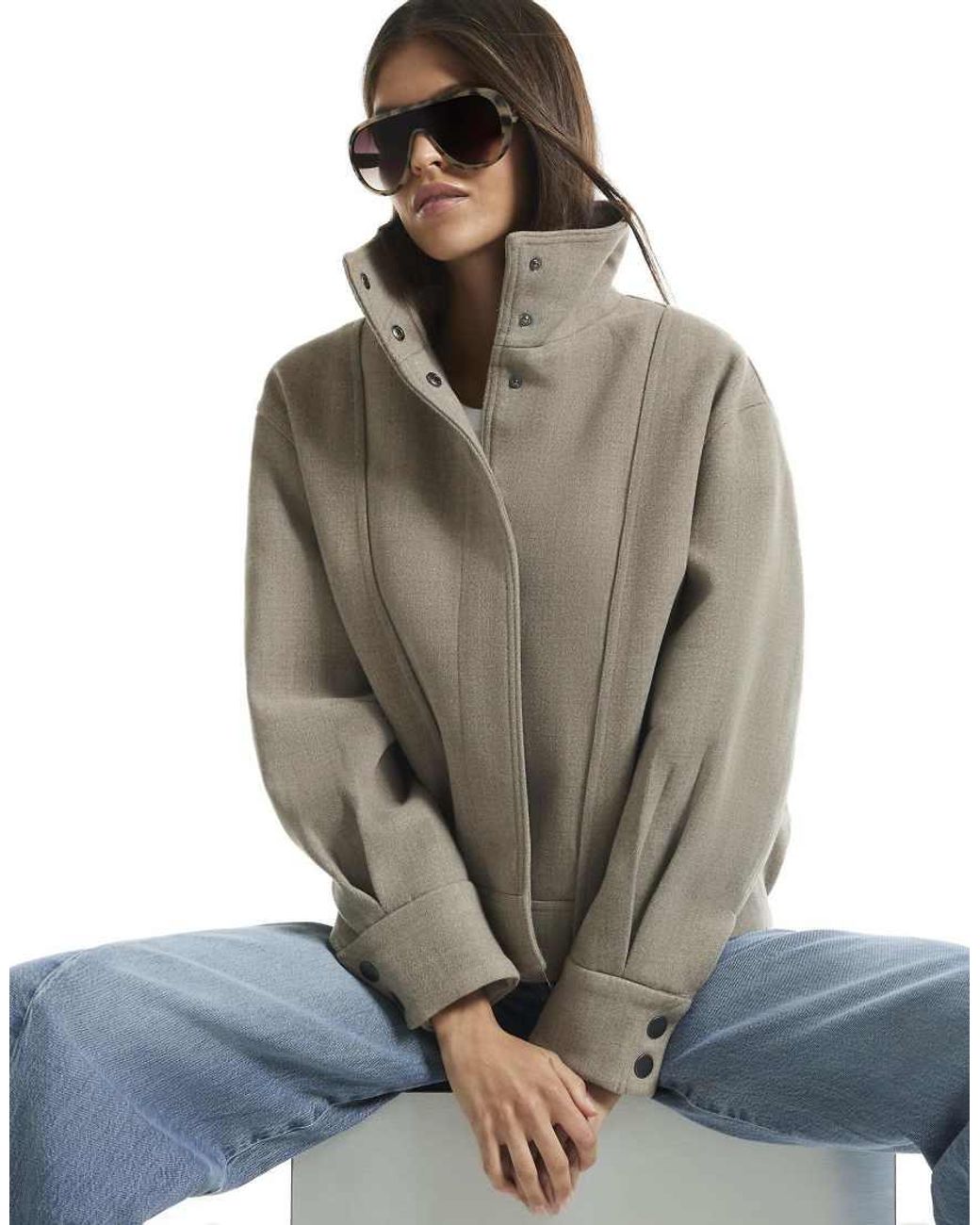 River Island Blue Funnel Neck Bomber Jacket