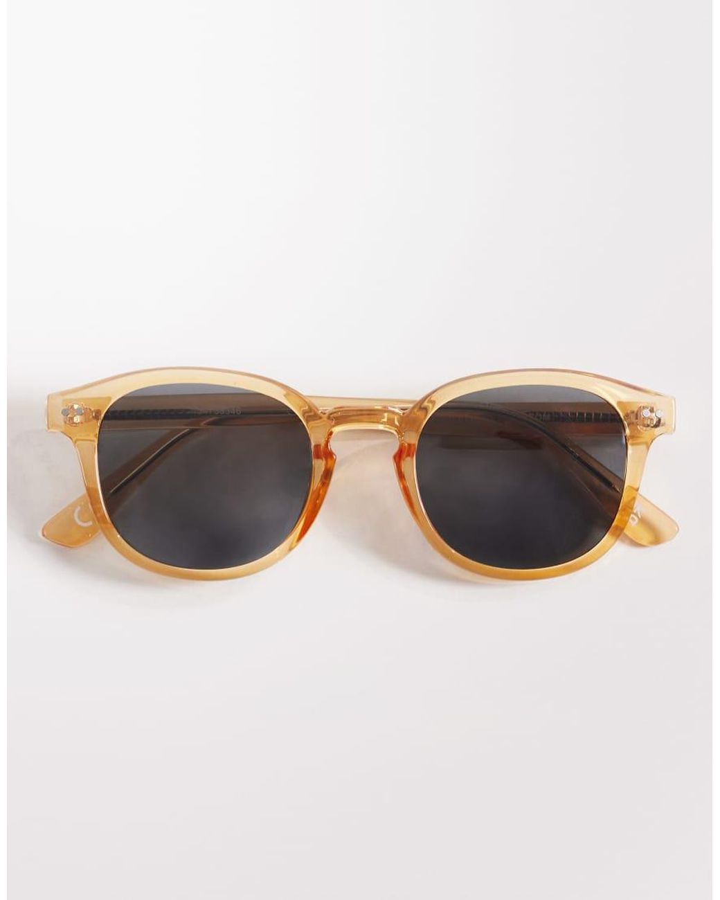 ASOS Natural Premium Round Sunglasses for men