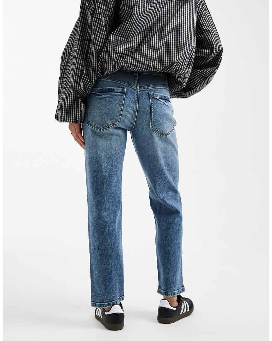 ASOS Blue Asos Design Petite Slim Fit Mom Jeans