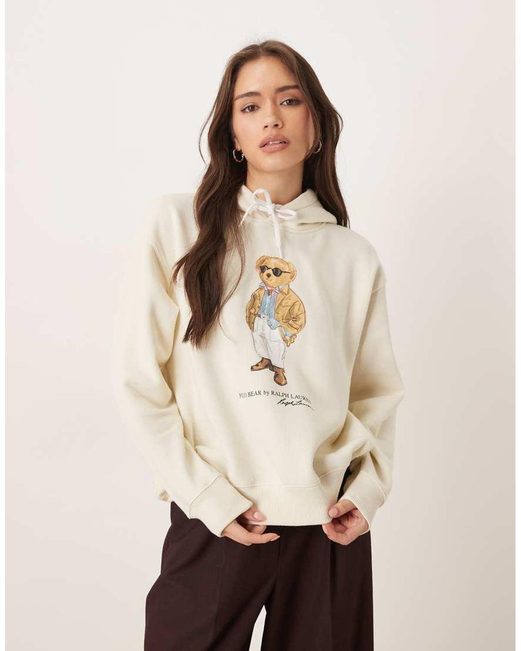 Polo Ralph Lauren Natural Bear Print Arctic Fleece Hoodie