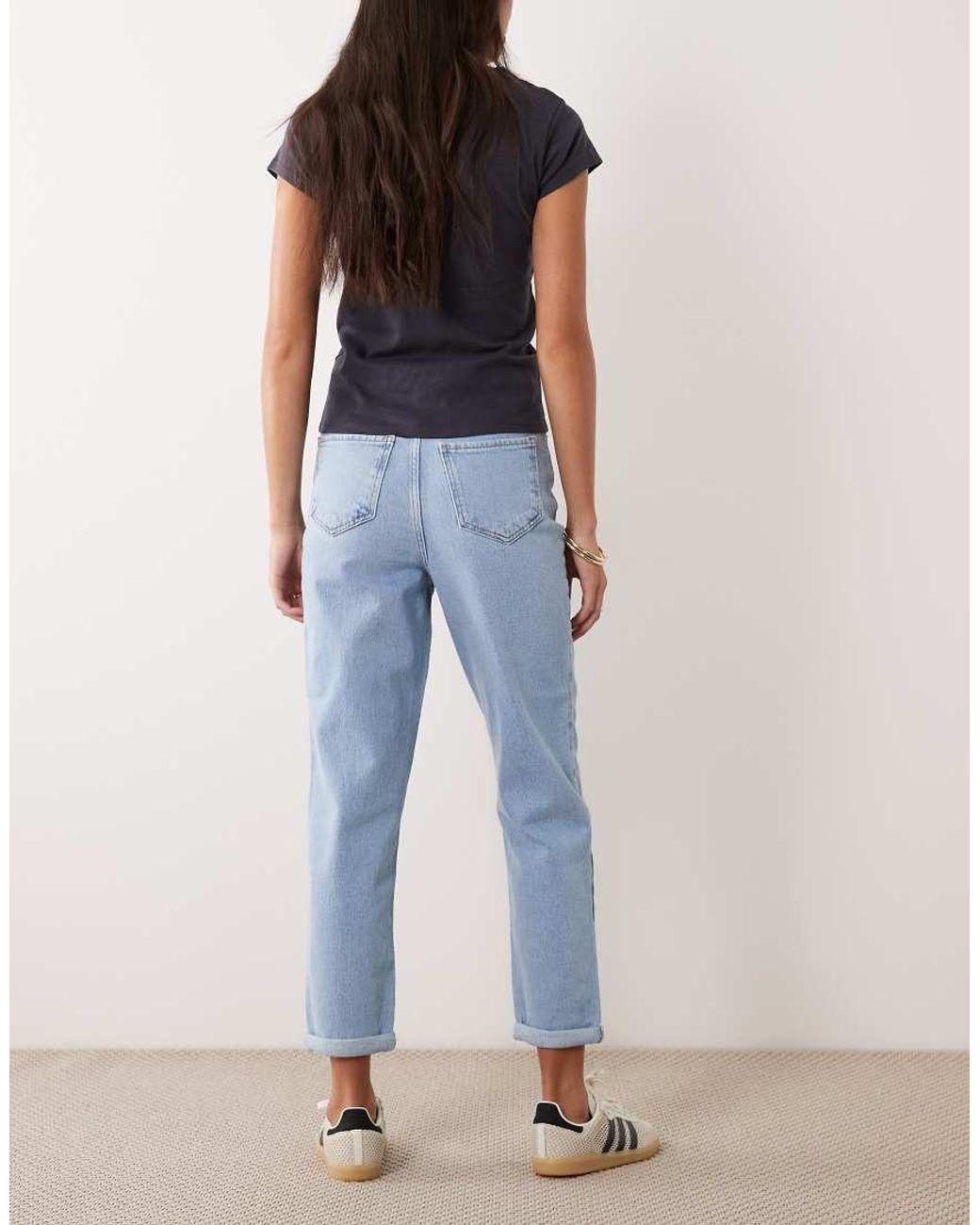 New Look Blue Palm Mom Jeans