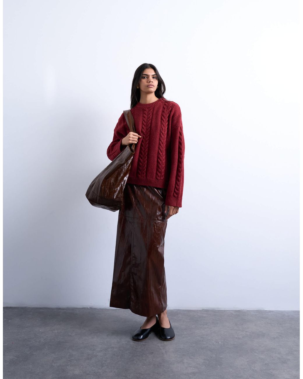 TOPSHOP Red – oversize-strickpullover
