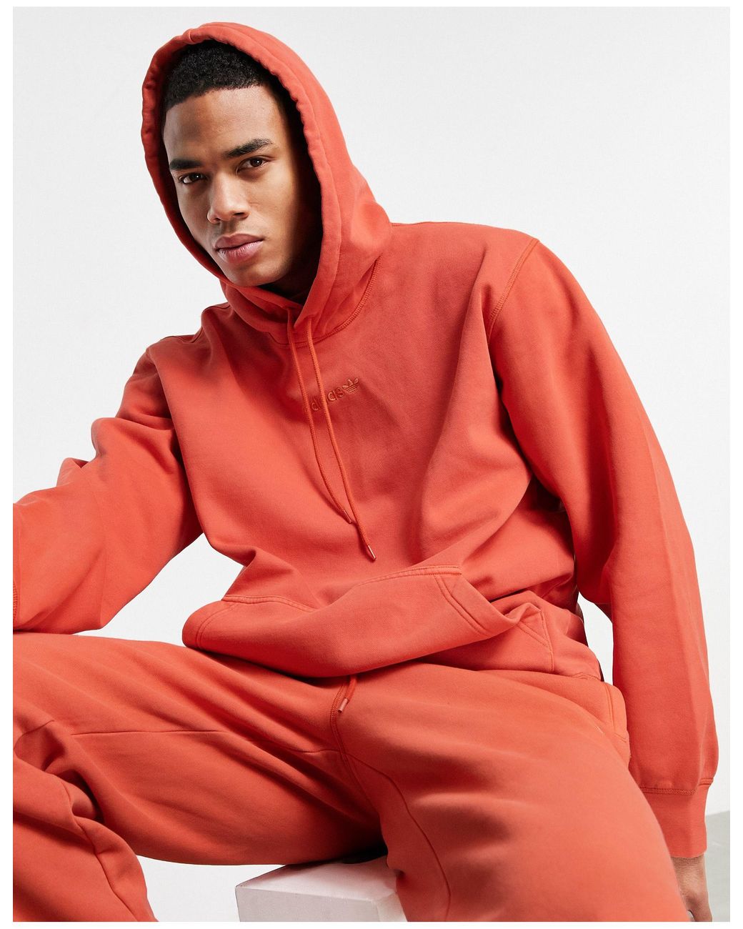 adidas Originals Overdyed Hoodie Orange for Men | Lyst