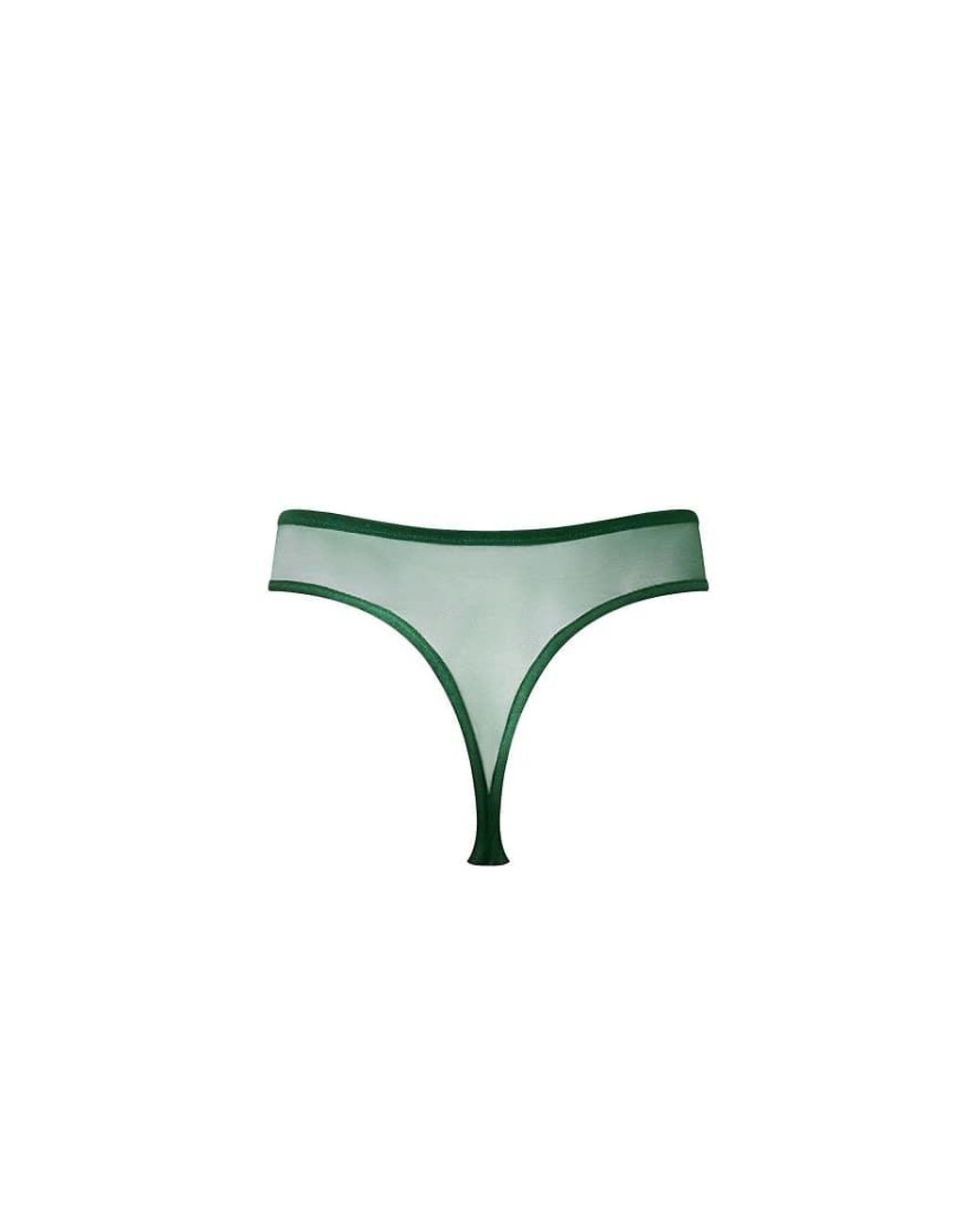 Bluebella Green Seraphim Embroidered Sheer High-Waist Thong
