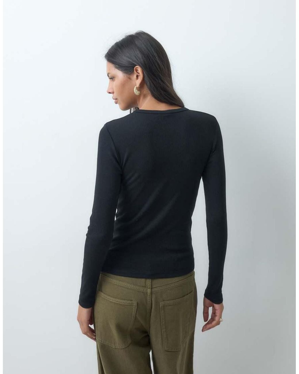 Jdy Blue O-Neck Long Sleeve Top