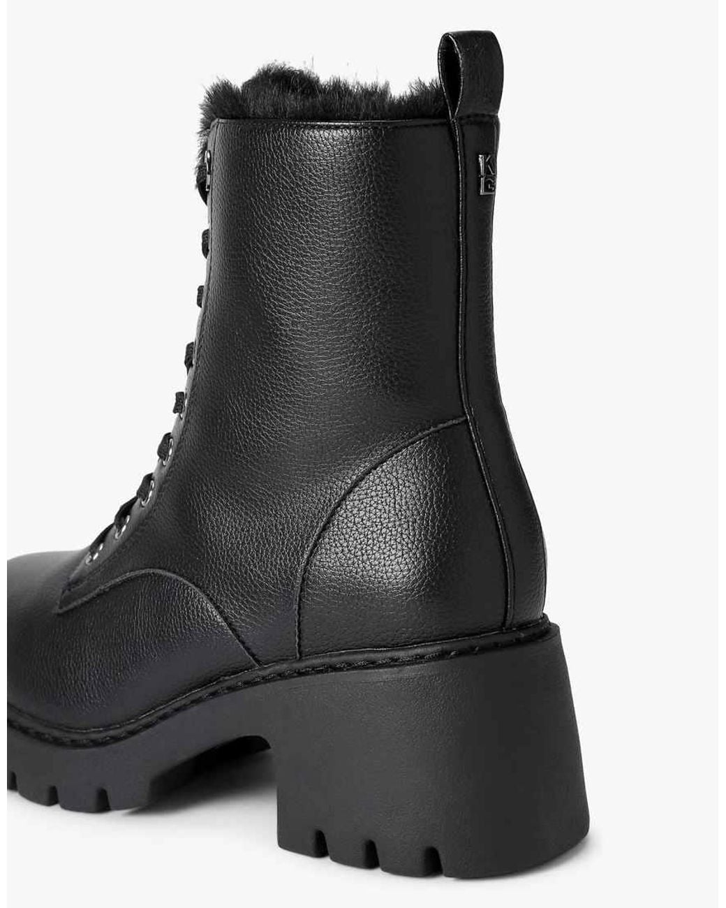 KG by Kurt Geiger Black Tess Lace Up Mid Ankle Boots