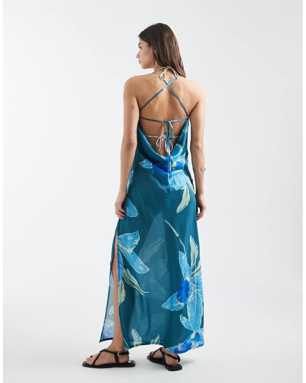 Aray Blue Sheer Maxi Beach Dress