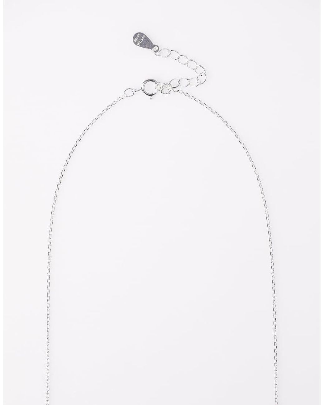 Lovisa White Sterling Pave Link Hoop Pendant Necklace