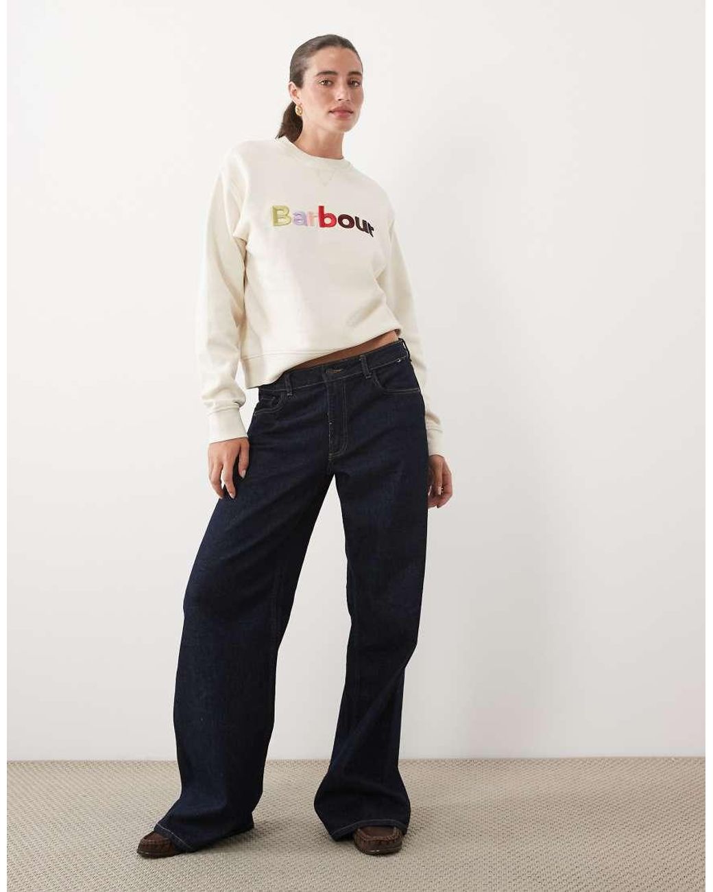 Barbour White Ashdown Logo Sweatshirt