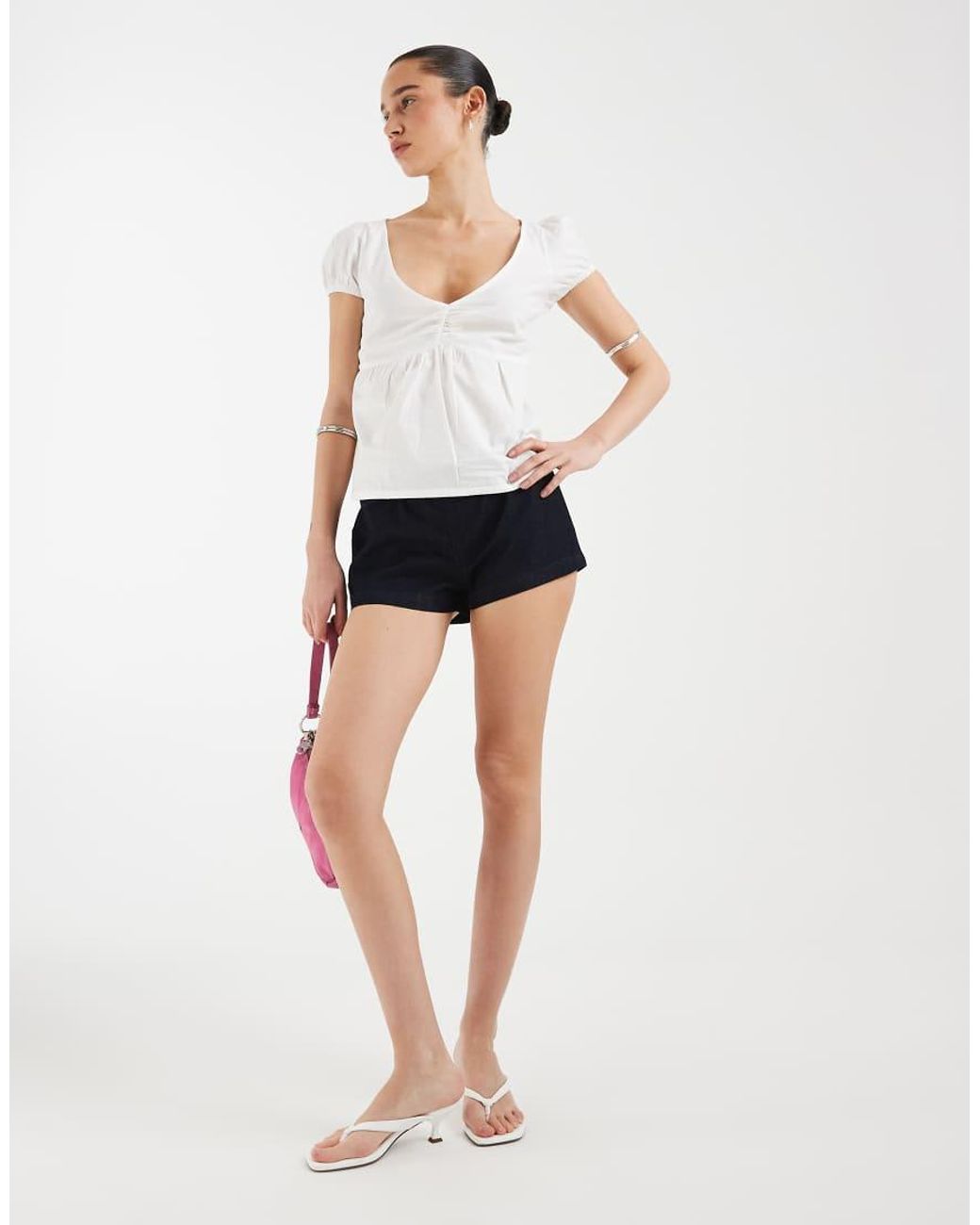 Motel Caixia Blouse Van Poplin Met Strik Op De Rug in het White