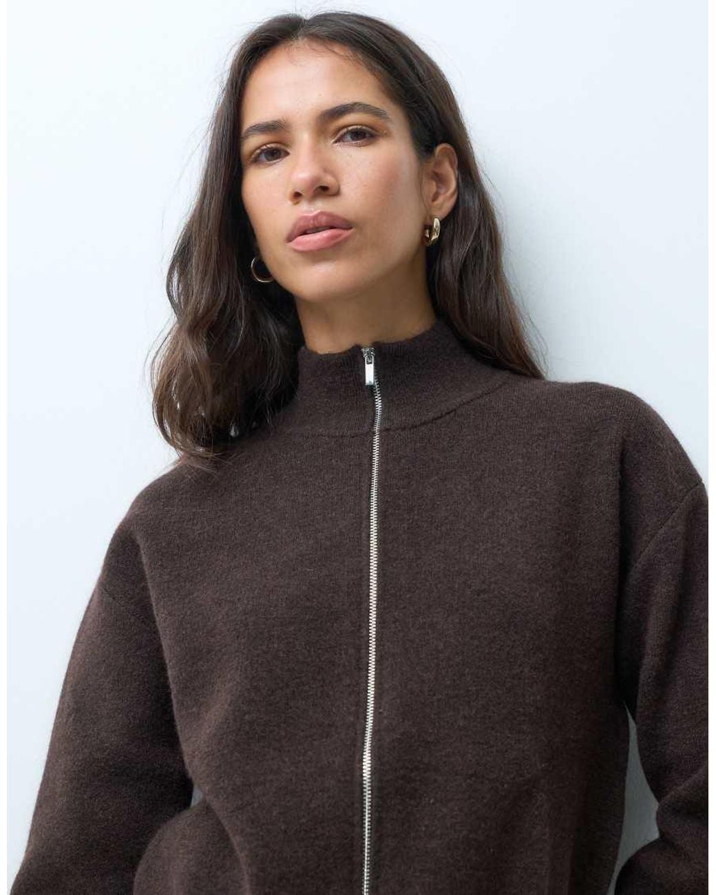 Mango Black Teen Cinched Waist Boat Neck Knitted Top