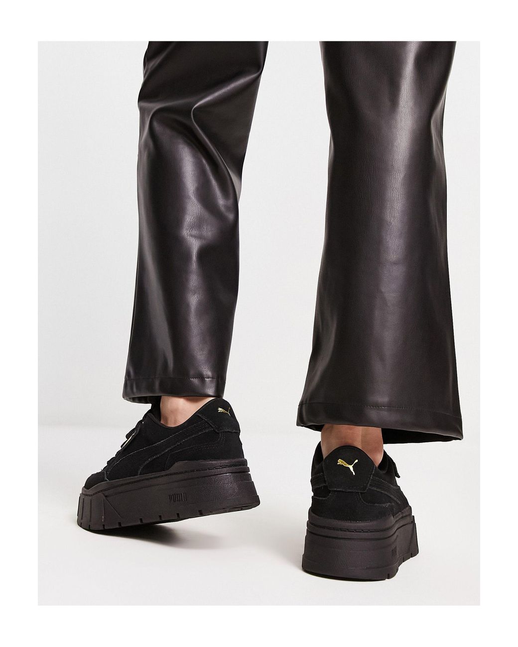 靴 PUMA MAYZE STACK BLOCKED WMNS BLACK 23cm Amazon.com | PUMA Womens Mayze Stack Platform Sneakers Shoes