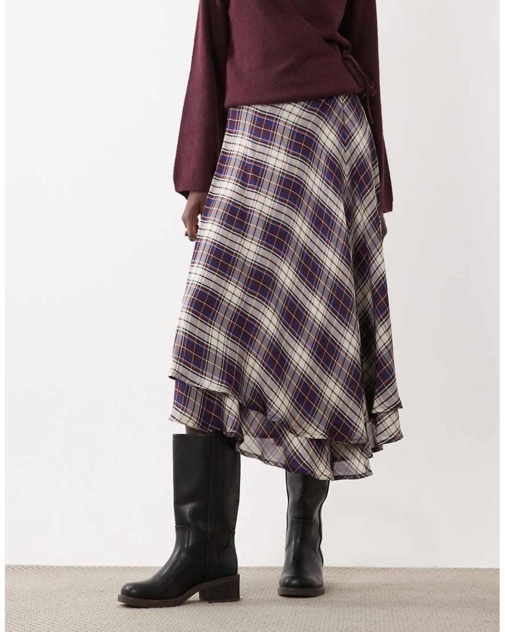 & Other Stories Blue Asymetric Midi Skirt