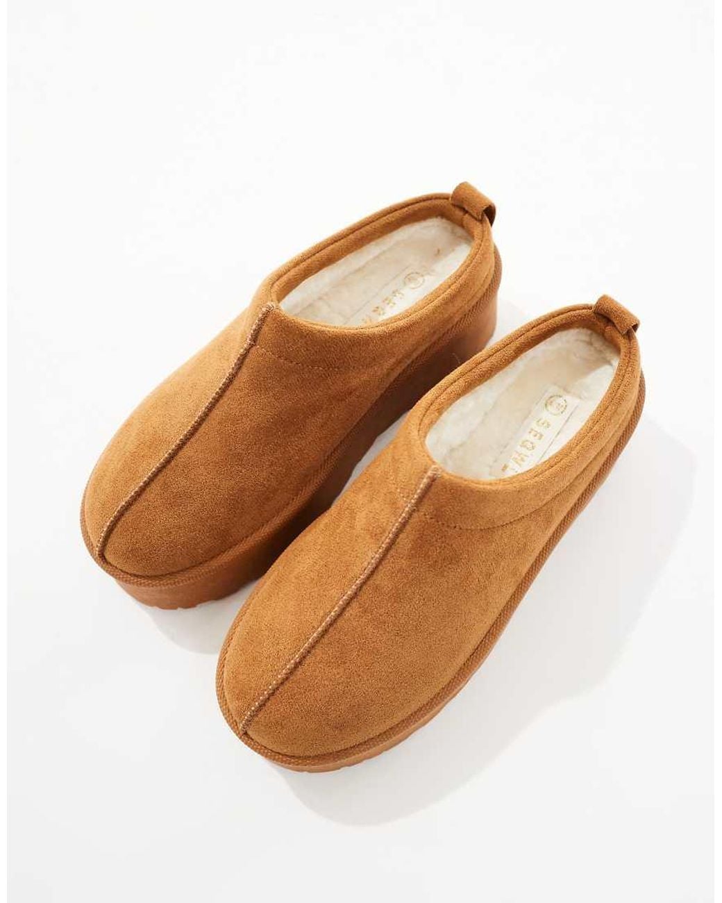 SEQWL White Slip On Flatform Mules