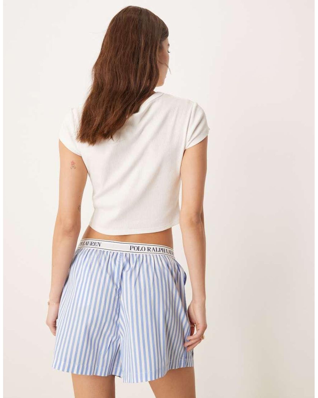 Polo Ralph Lauren White Sleep Boxer With Logo Elastic