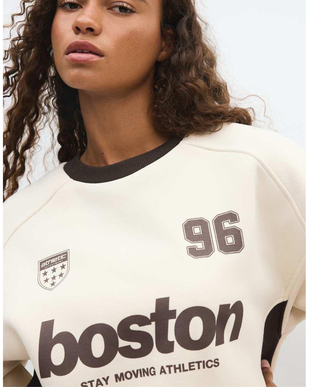 Stradivarius Green Contrast Collar Sweatshirt