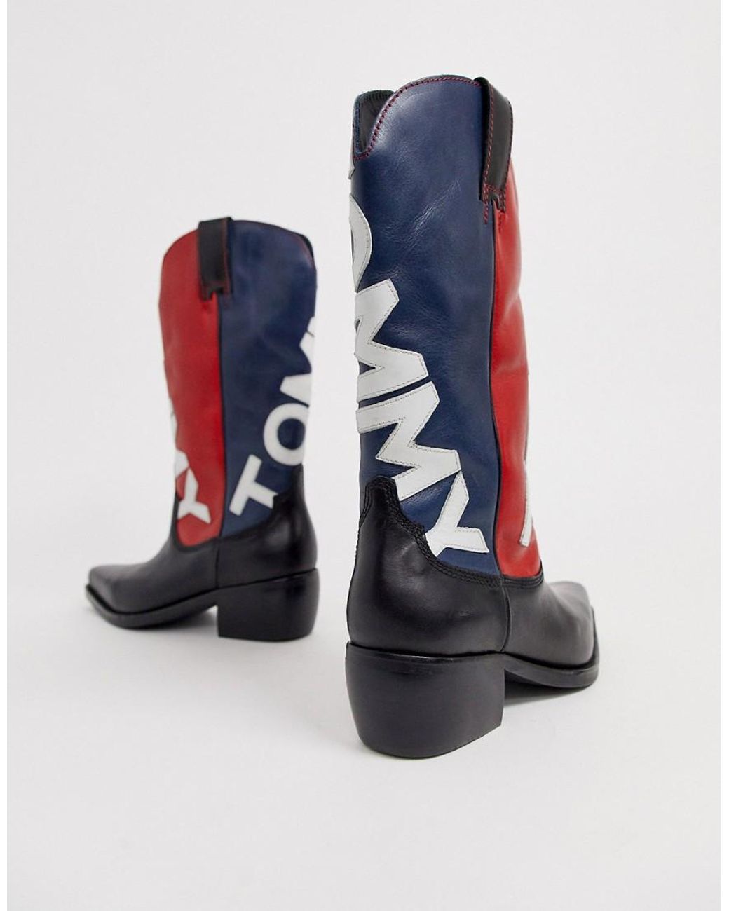 Tommy Hilfiger Heritage Cowboy Boots in Blue | Lyst Australia