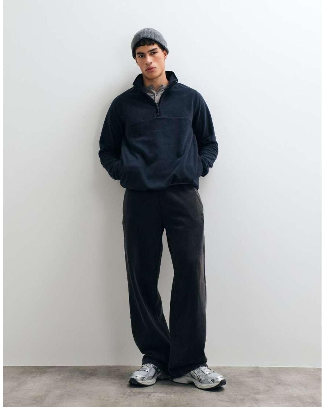 ASOS Blue Quarter Zip Fleece for men