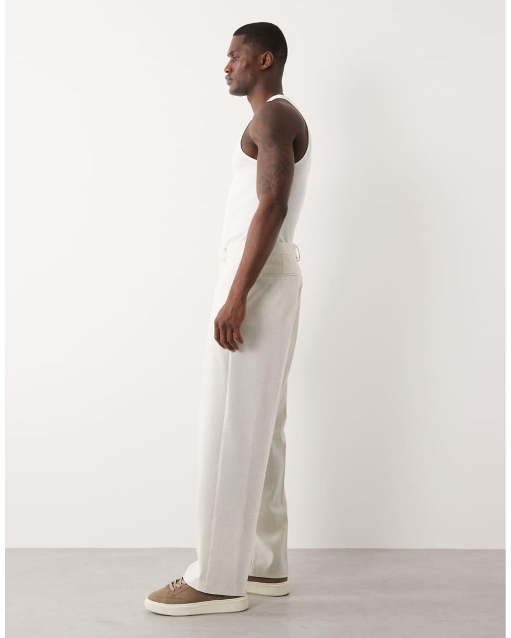 ASOS White Wide Leg Suit Trousers for men