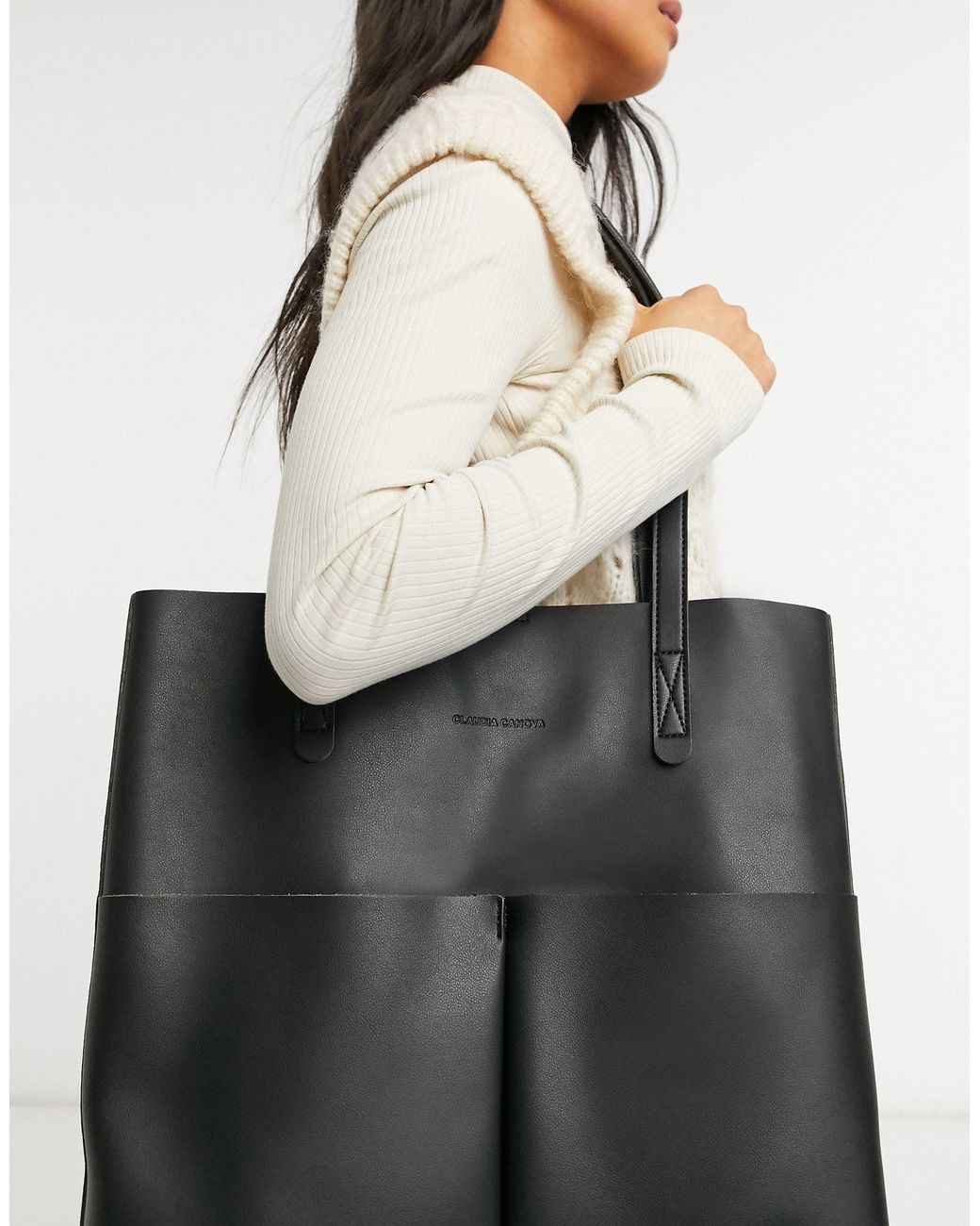 Claudia canova unlined 2025 pocket shopper bag