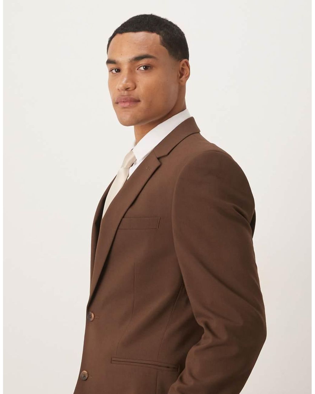 ASOS Brown Skinny Suit Jacket for men
