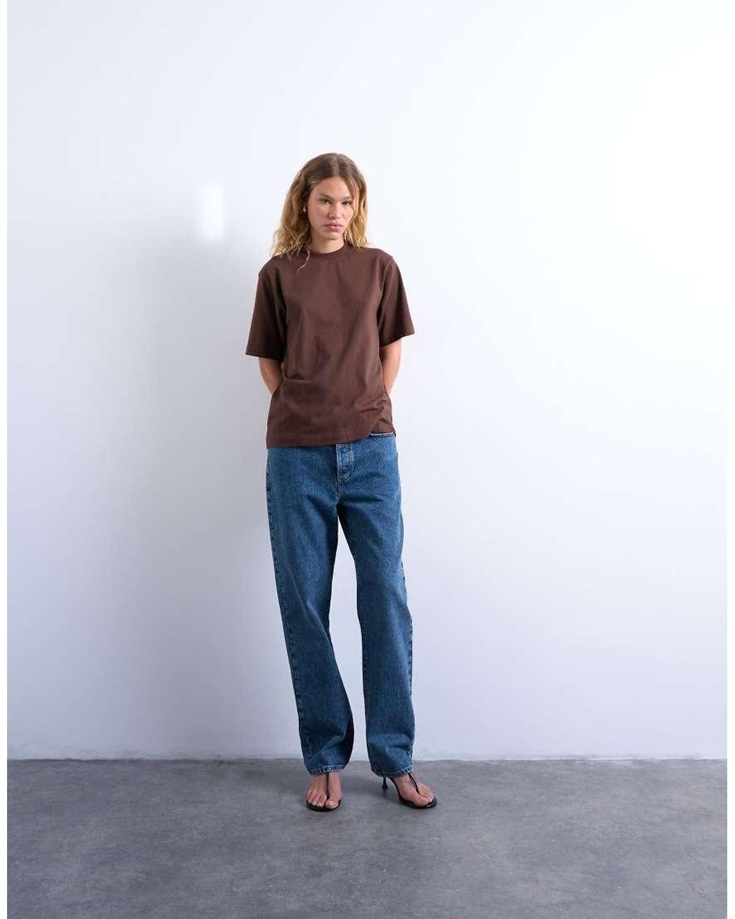 TOPSHOP Brown Premium Basic Short Sleeve Tee