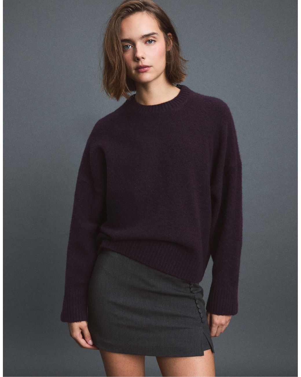 Stradivarius Black Basic-strickpullover mit soft-touch