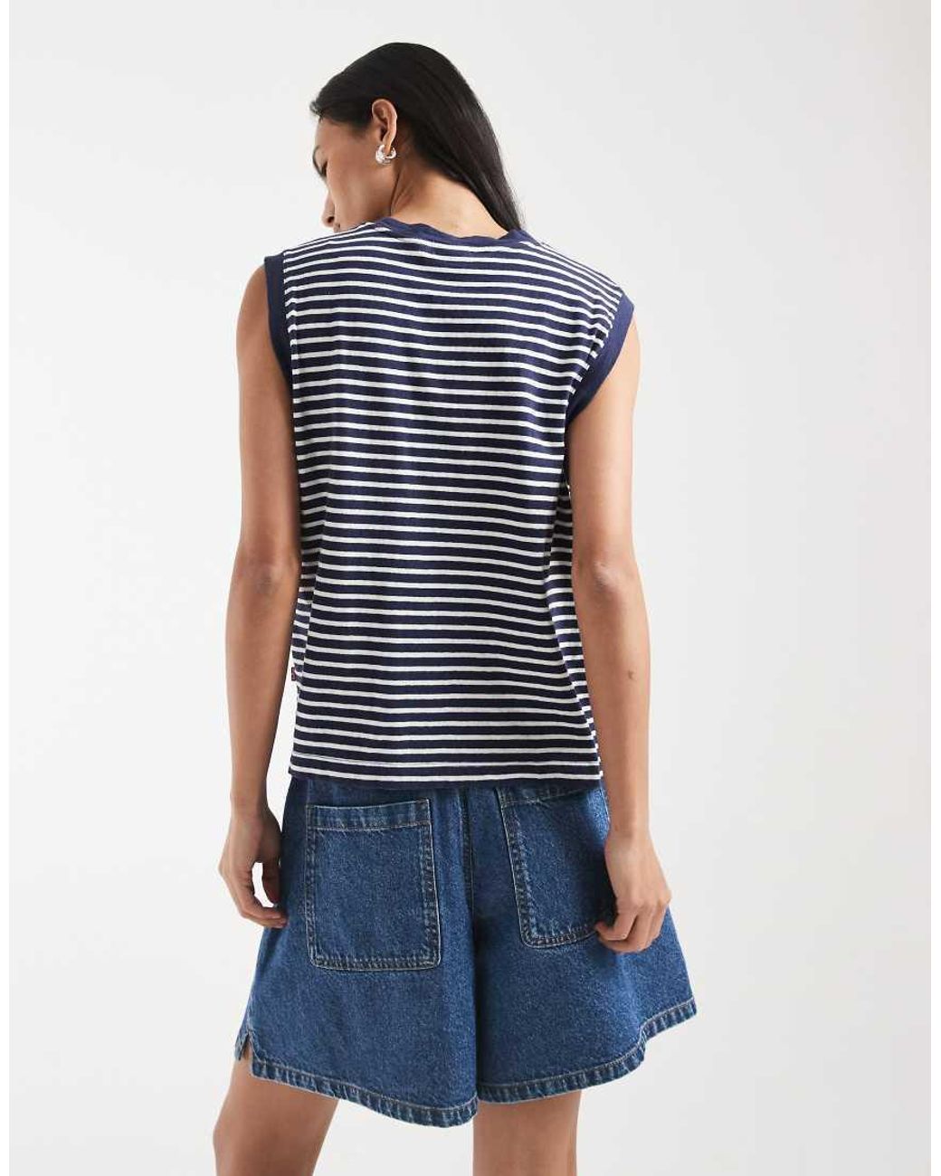 Levi's Blue Boxy Striped Tank Top