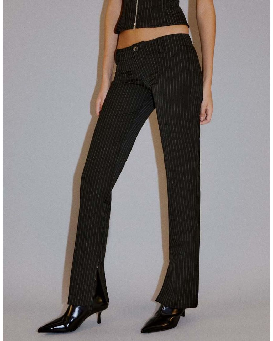 Bershka Multicolor Tall Slim Fit Low-rise Trousers