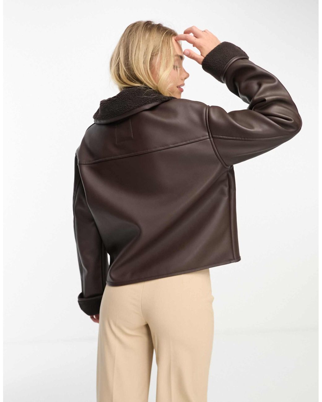 Monki shearling jacket sales